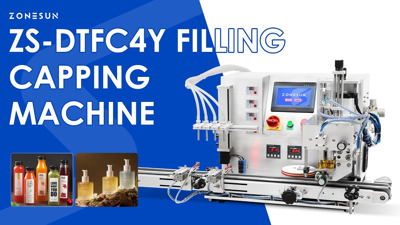 Zonesun ZS-DTFC4Y Tabletop Monoblock Filling and Capping Machine #fillingcappingmachine #monoblock