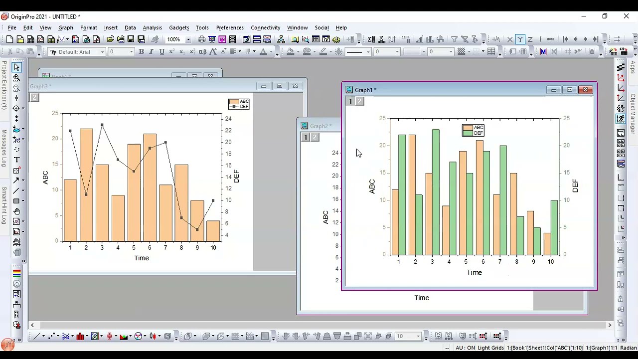 How to draw double Y-axis graph in Origin