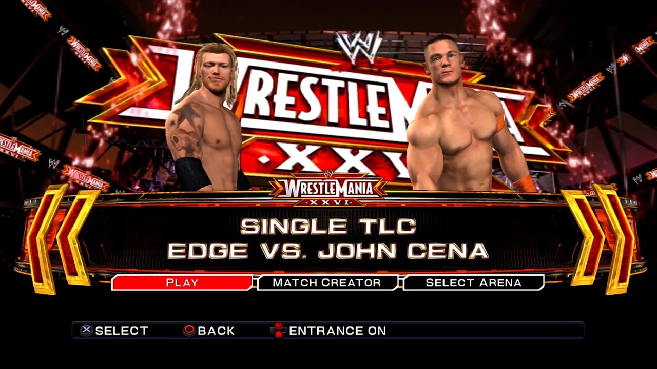 WWE SmackDown VS Raw 2011 PS3 - Эдж против Джона Сины - TLC [2K][mClassic]