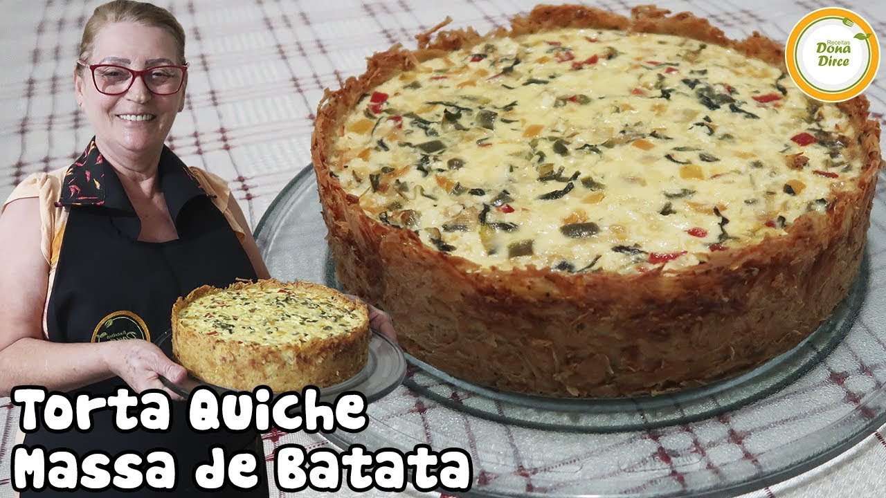 Torta Quiche com Massa de Batata | Torta Salgada de Queijos e Legumes #315