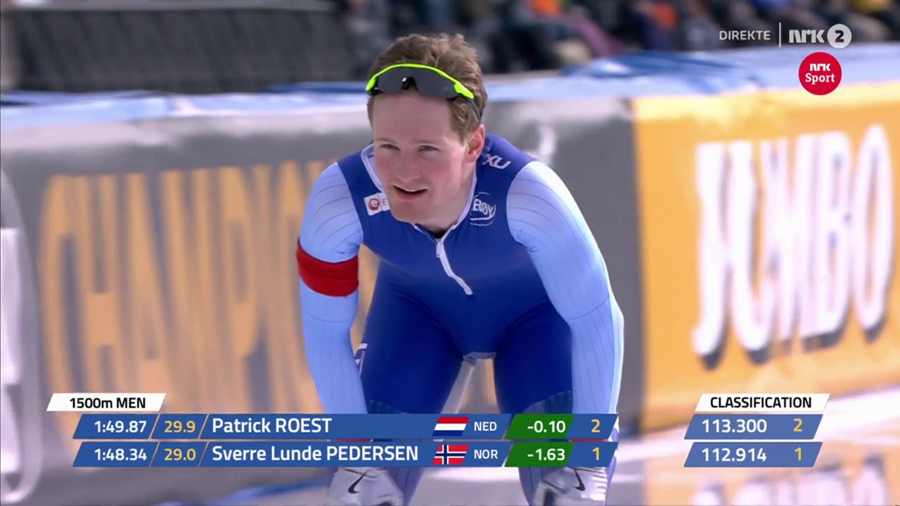 Sverre Lunde Pedesen 1500m 2018 VM skøyter 1.48.34