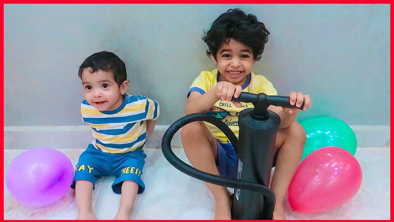 🔥 نفخنا البالونات بالمنفاخ. شوفو وش سوا انس بالنهاية 🔥
