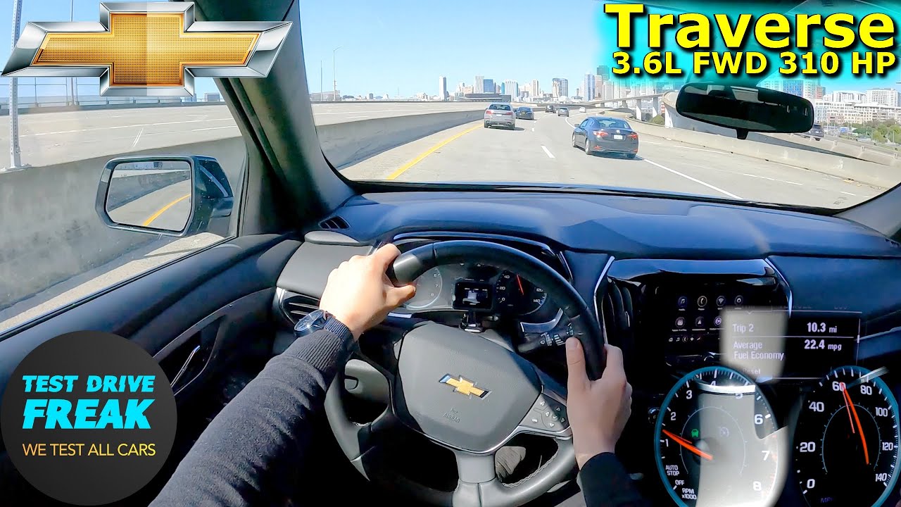 2023 Chevrolet Traverse LT 3.6 FWD 310 HP HIGHWAY DRIVE POV SAN FRANCISCO with Fuel Consumption