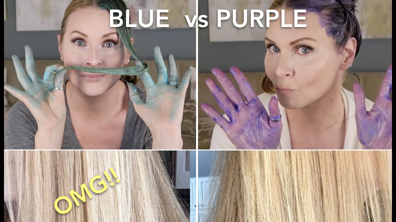 BLUE vs PURPLE SHAMPOO Brassy Hair | skip2mylou