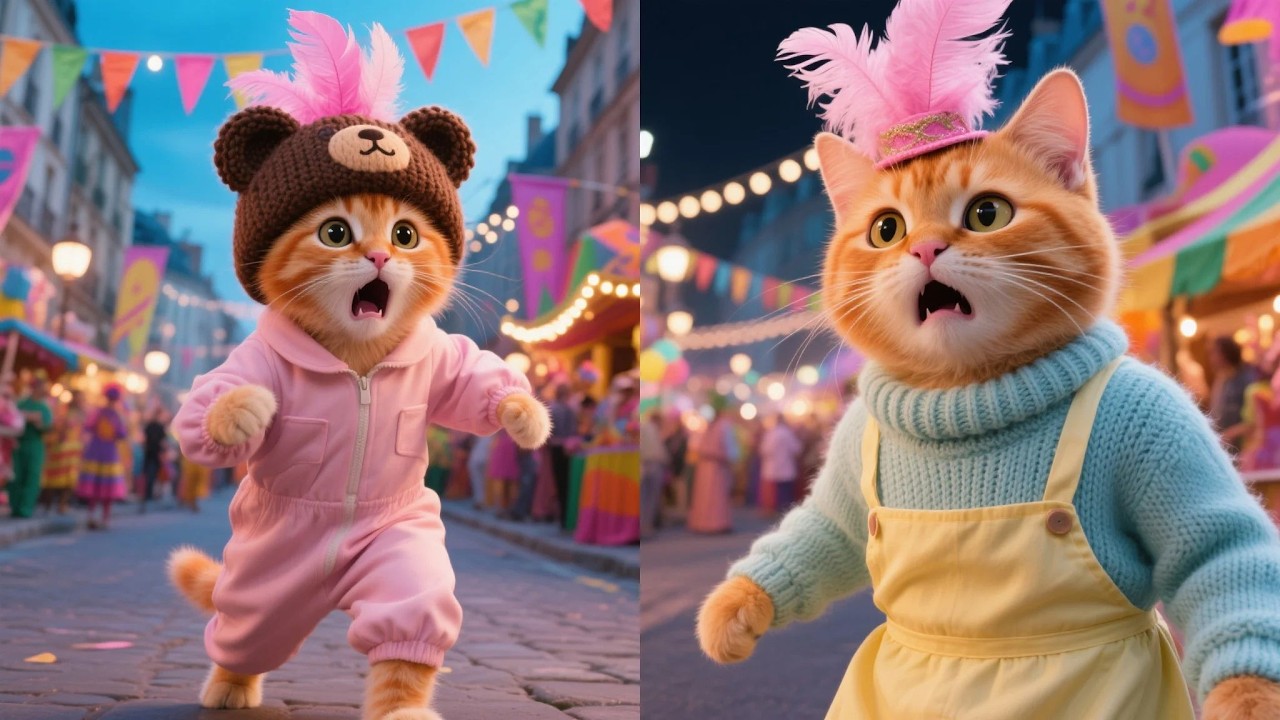 Lost in the festival! 🎊🎭Watch how Ginger Kitten finds its Mama Cat🎈