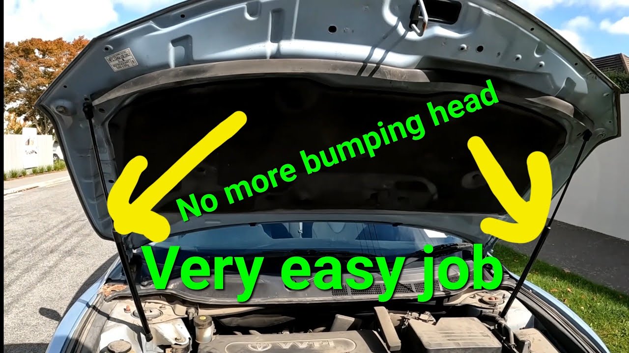 How to install bonnet struts gas support stays  on Toyota Camry 2006 to 2012