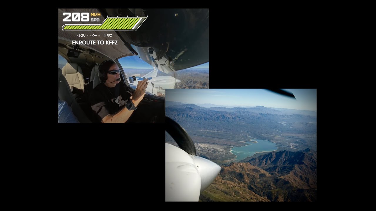 Flight over the Grand Canyon from Falcon Field, AZ to St George, UT in a Diamond DA42 NG Twin