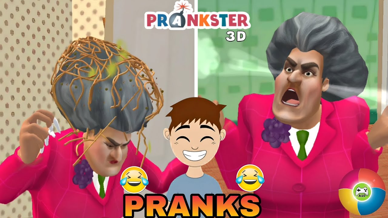 FUNNY PRANKS WITH MISS T | PRANKSTER 3D | Scary Teacher Miss T 