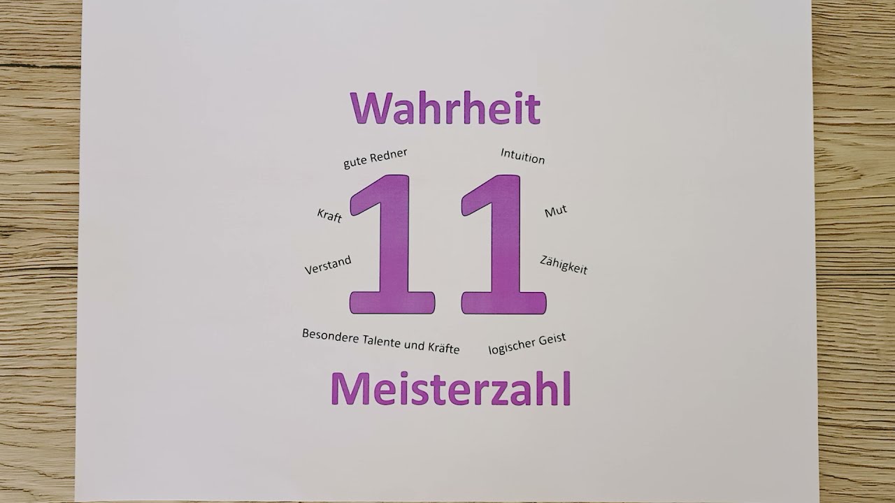 Numerologie - Meisterzahl 11 / 2 und Lebensaufgabezahl 11 / 2