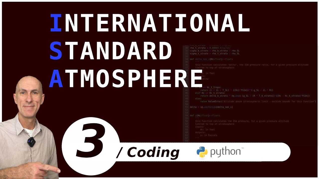 International Standard Atmosphere - part 3 - Python Coding