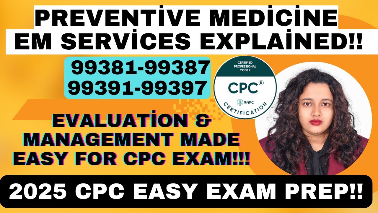 Preventive Medicine  E/M Coding Guidelines  Explained With Practice Questions||#cpc Exam Prep #cpt