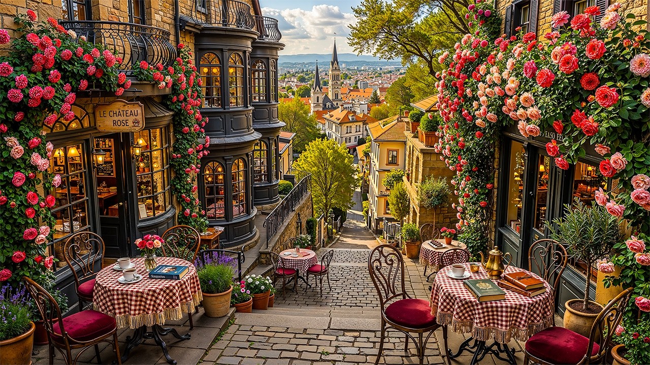 Smooth Jazz Instrumental Music at Cozy Coffee Shop Ambience 🌿 Soft Spring Jazz Music for Work, Study