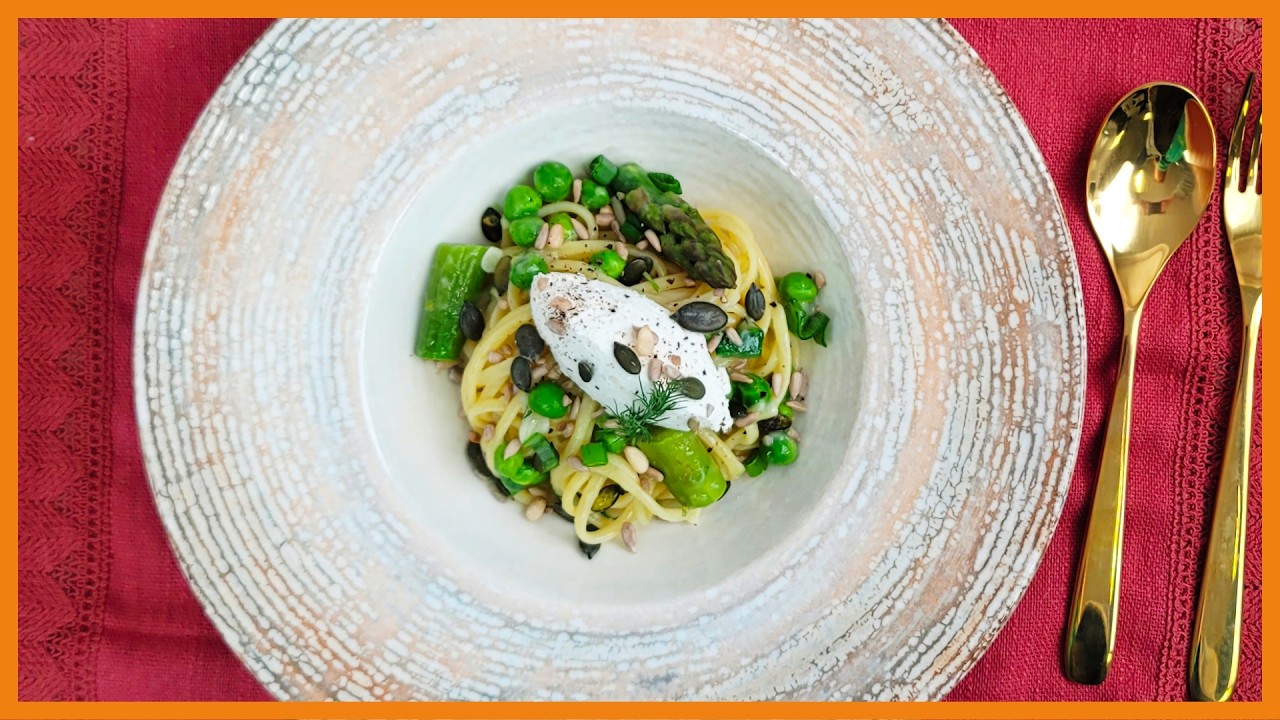 Pasta aux Asperges, Petits Pois et Citron - Recette One Pan 🍳