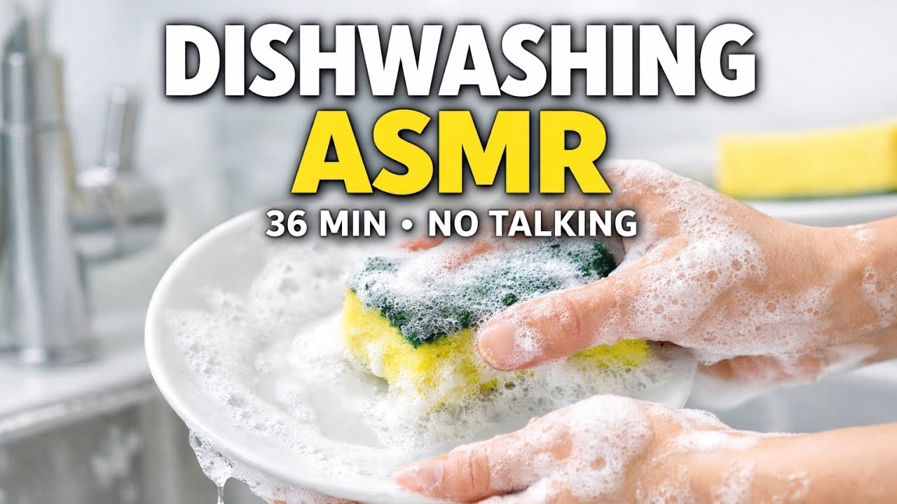 36 MIN LONG Dishwashing ASMR 🫧 | No Talking | Loop | Relaxing & Satisfying