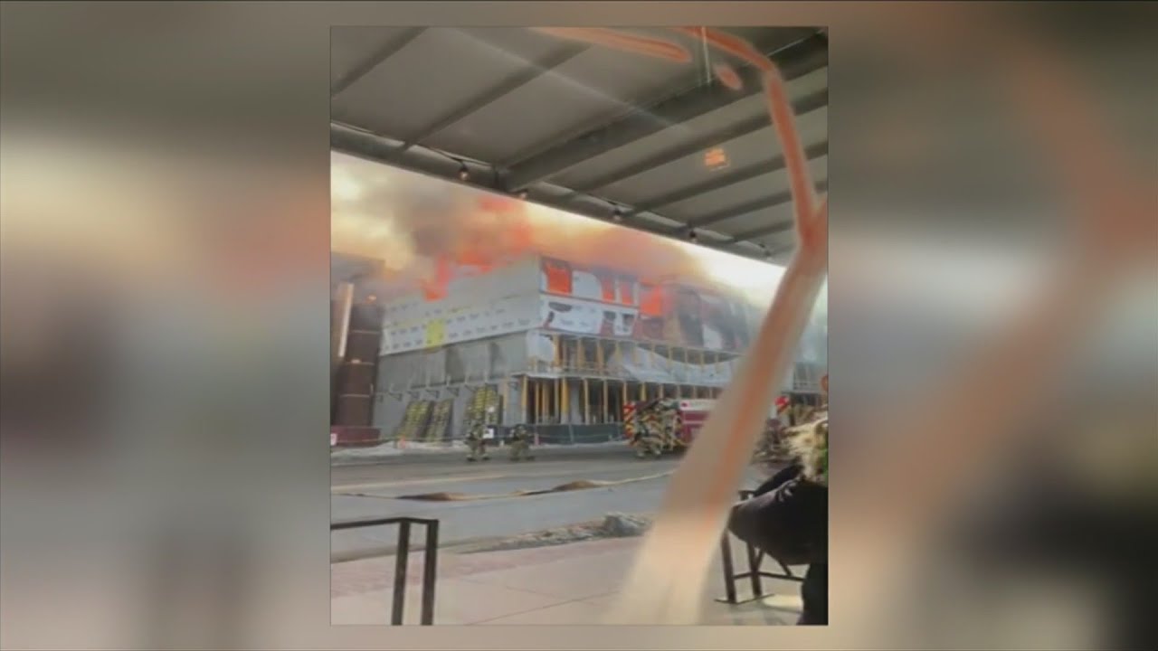 Iowa City construction worker stuck in crane as crews battle blaze