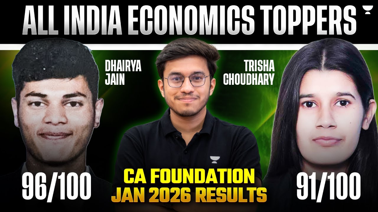 CA Foundation Jan'26 Results | All India Economics Topper | Unacademy CA #caresults