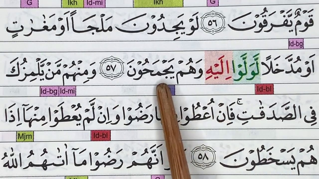 BELAJAR NGAJI QURAN Surah ATTAUBAH 55-61 Pas Di Hati