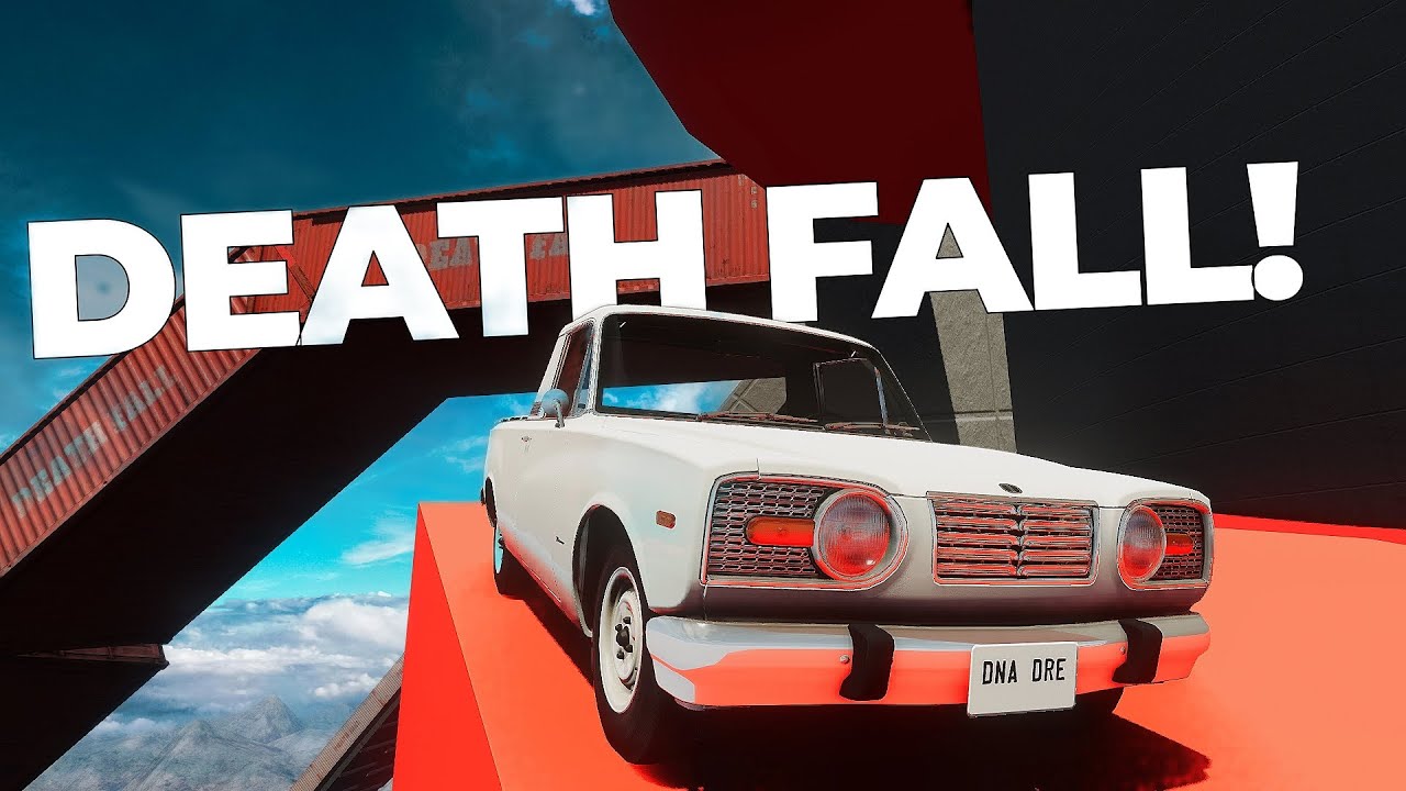 Cars vs DEATH FALL! - BeamNG