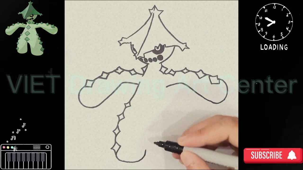 How to draw POKEMON Cacturne step by step