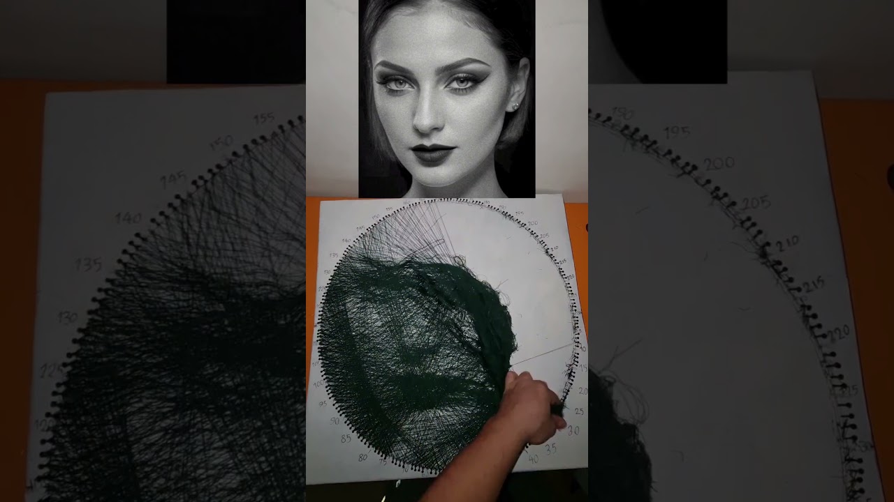 Portrait design with string art