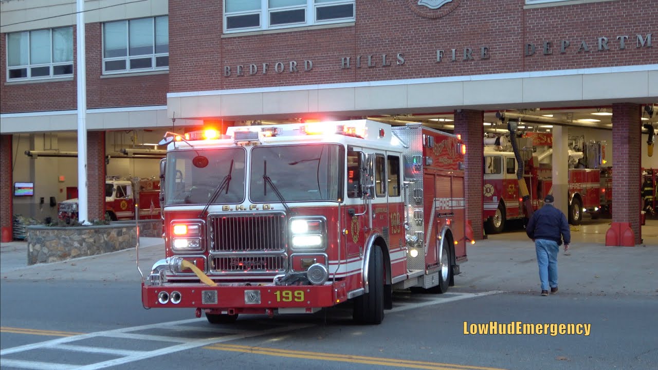 Bedford Hills FD Engine 199 + Tower Ladder 57 + Tanker 5 Responding
