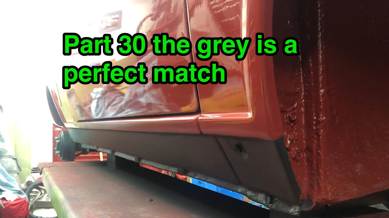 Part 30 Austin metro restoration, perfect colour grey sills and stone chip
