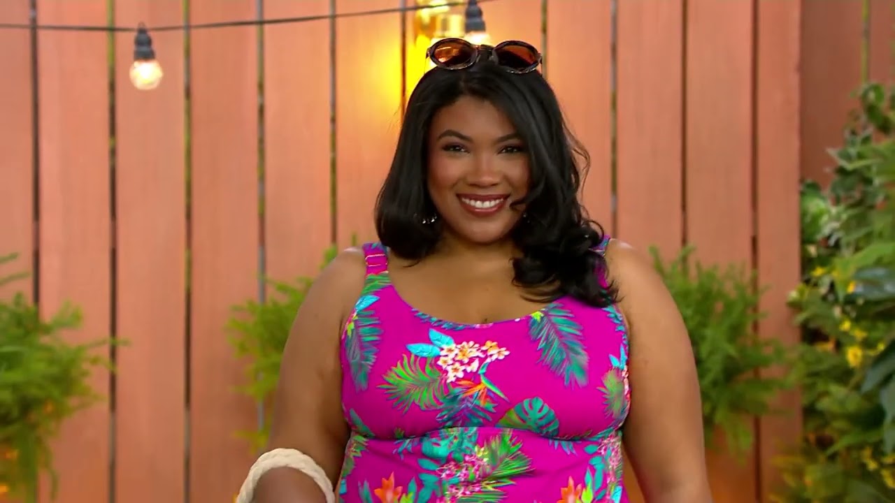 Kim Gravel x Swimsuits For All Scoop Neck Tankini Set w/ Bike Shorts on QVC