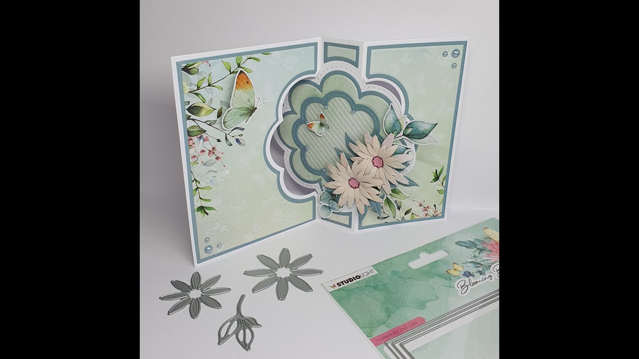 Blooming butterfly zig zag fold card