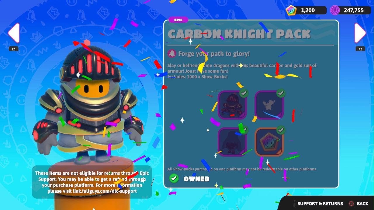Fall Guys  FREE showbucks + carbon knight glitch