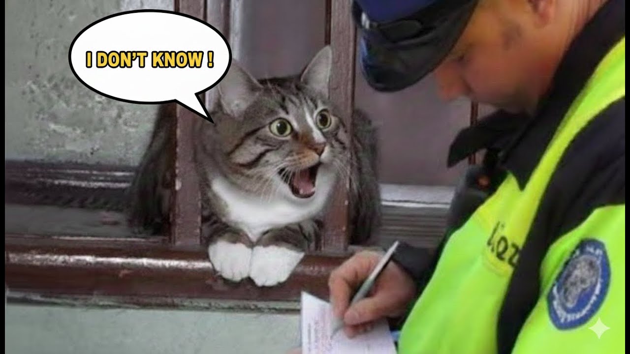 This Cat Is Arguing With the Officer… Like a Real Human! 😹🚔🗣️
