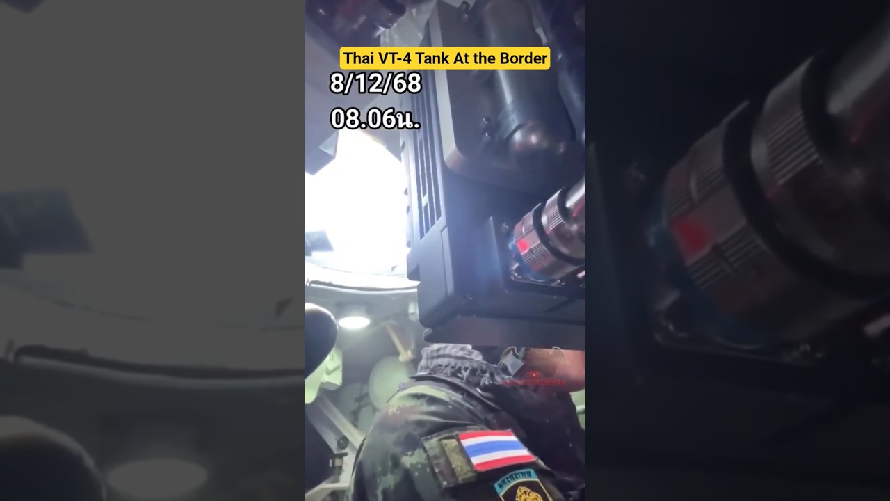 Czołg VT-4 armii tajskiej ostrzeliwuje pozycje kambodżańskie!!