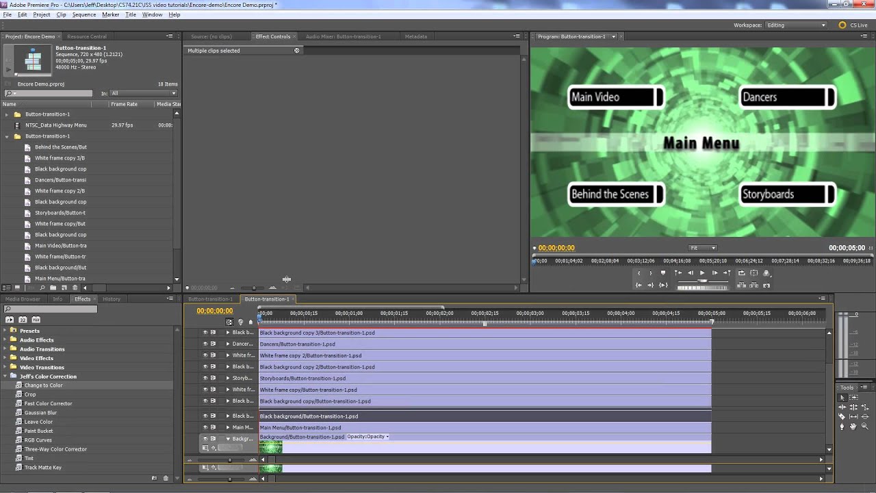 Adobe Encore - Adding Button Transitions