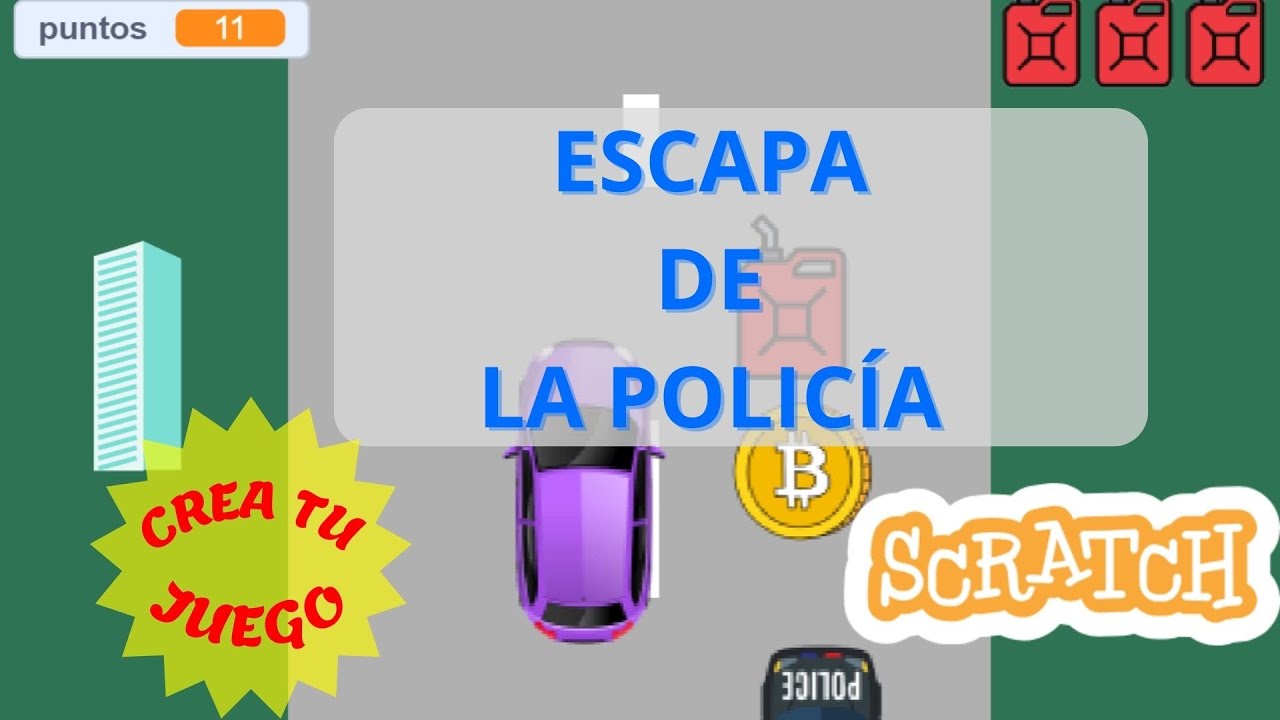 SCRATCH - JUEGO COCHE DE CARRERAS  🔥【 Parte 1】⚡ ESCAPA DE LA POLICÍA