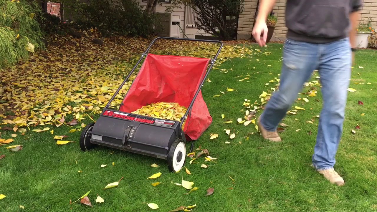 Easy Yard Cleanup. Craftsman Leaf and Lawn Sweeper.
