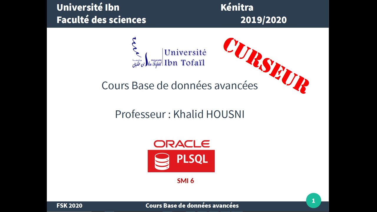 Bases de donn&eacute;es avanc&eacute;es : Cours Curseur (cursor) PL/SQL oracle