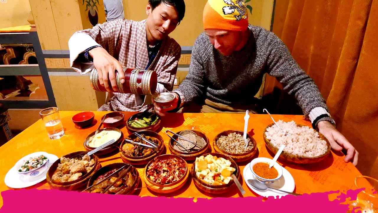 MASSIVE Bhutanese Food Dinner - 15+ Spicy Dishes! + Sightseeing in Thimphu | Bhutan