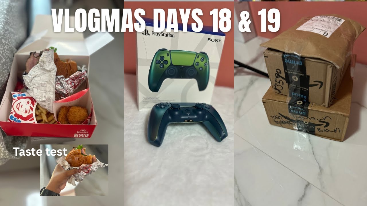 VLOGMAS DAYS 18 & 19: AMAZON Unboxing | Trying Wendy’s Hamtastic | A Little Gaming 