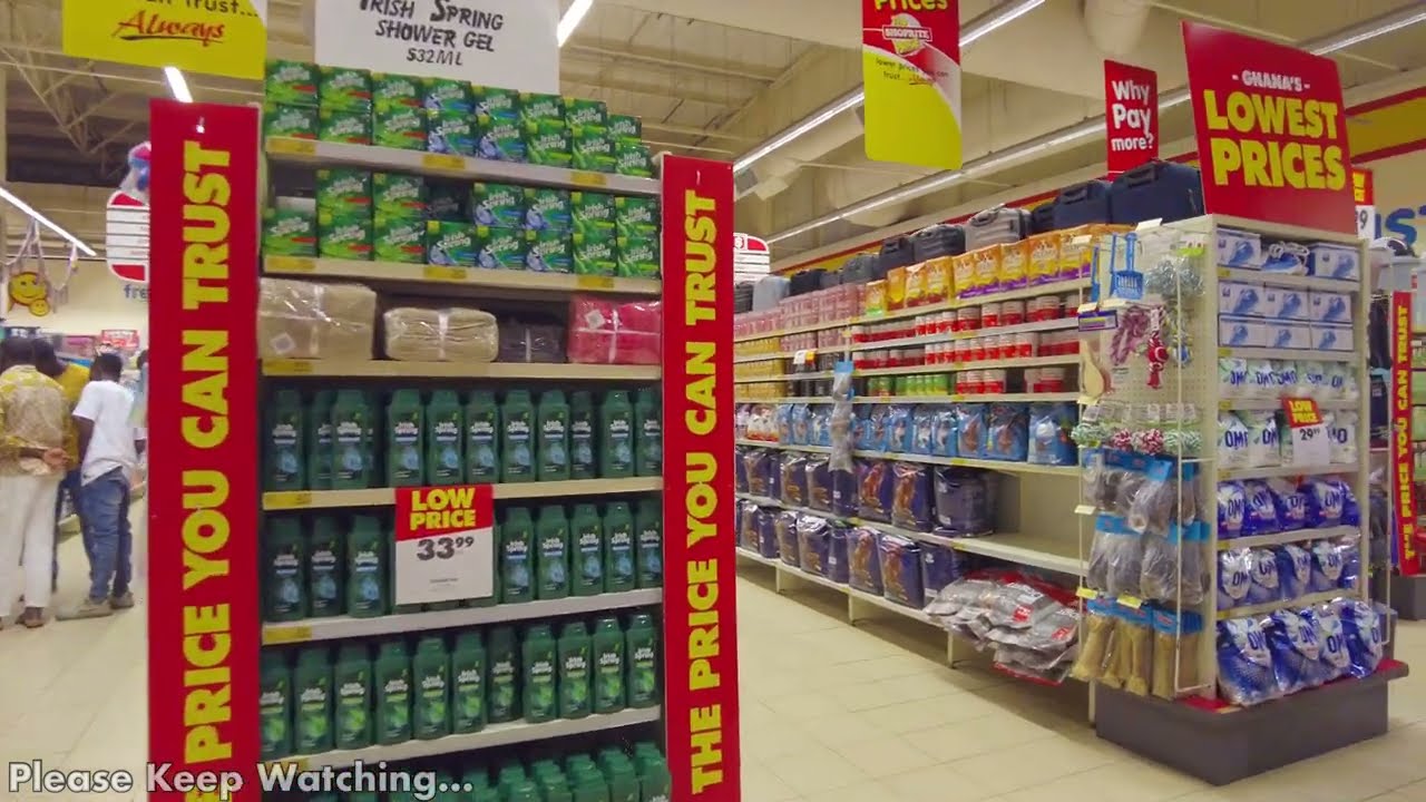 INSIDE AFRICAN SHOPPING MALL AND PRICES OF PRODUCTS GHANA ACCRA SHOPRITE