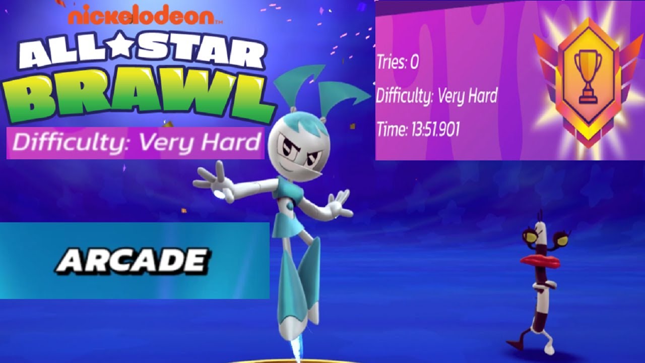 Nickelodeon All Star Brawl - Arcade Mode Gameplay with Jenny (Very Hard)