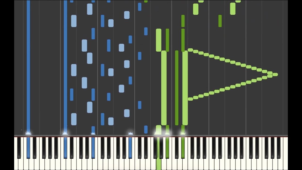 Jaws Theme by John Williams (piano duet synthesia)
