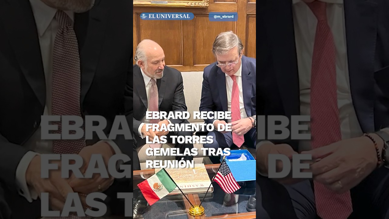 Ebrard se re&uacute;ne con secretario de Comercio de EU; le regalan parte de las Torres Gemelas #shorts