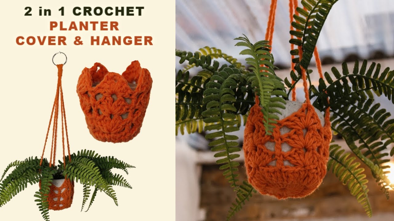 Plant Hanger DIY | | 2 in 1 crochet planter cover or hanger