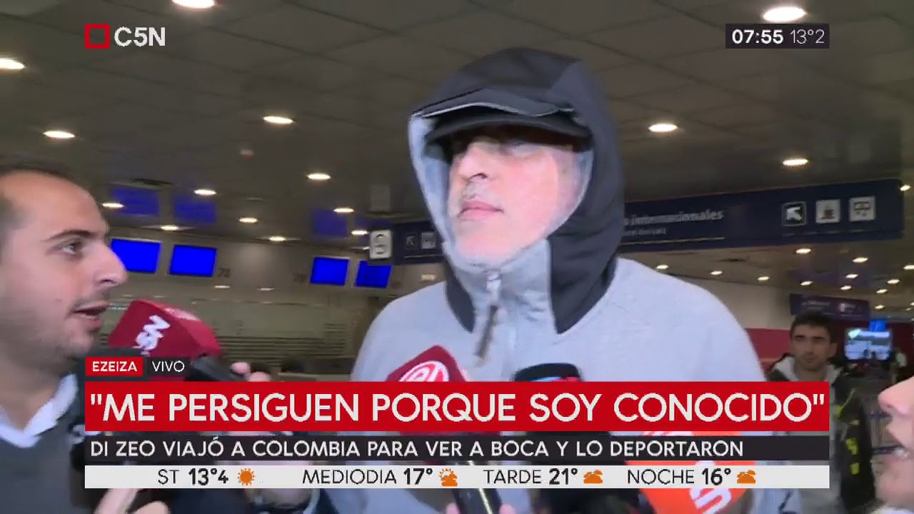 Rafael Di Zeo llegó al país luego de que lo deporten en Colombia