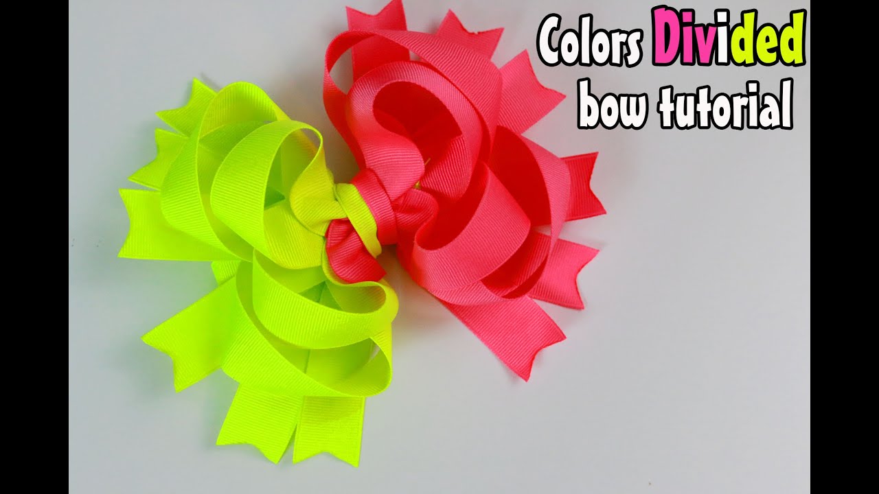 How to: divided color stacked hairbow tutorial