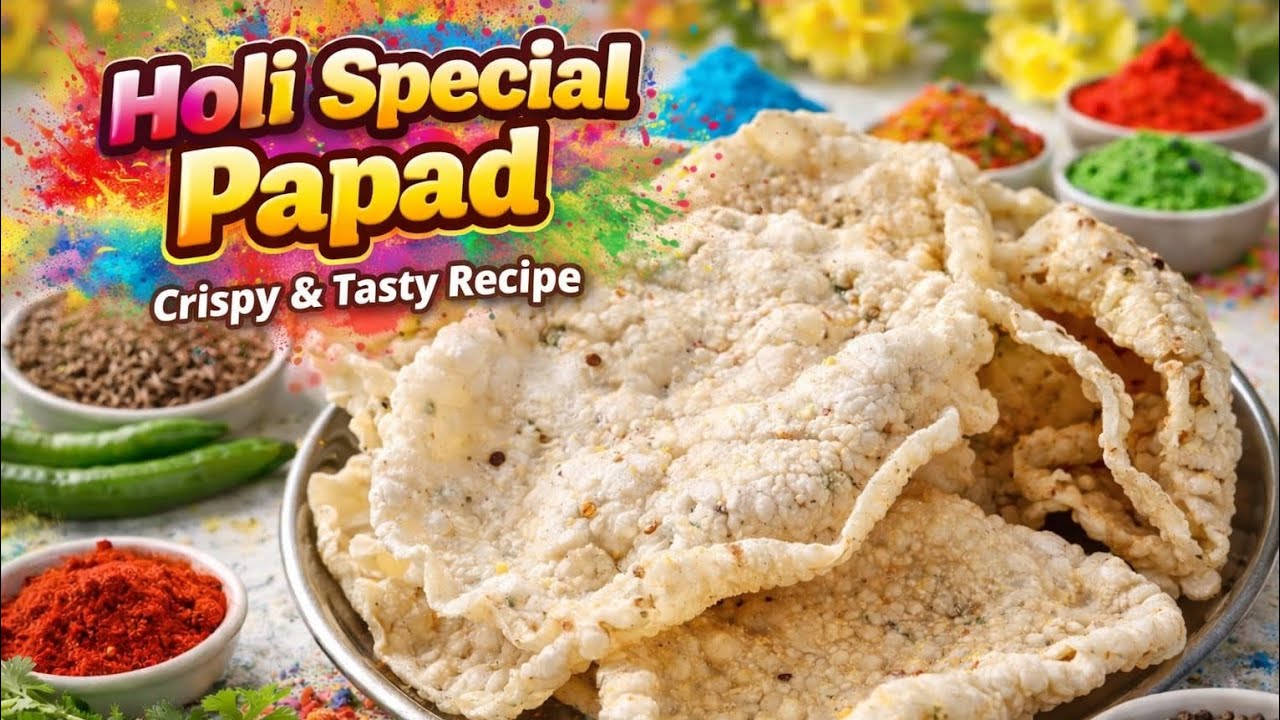 5 मिनट में बनाएं होली स्पेशल चावल के पापड़ 😍 #trending #rajanikirasoi #holispecial#holitrending