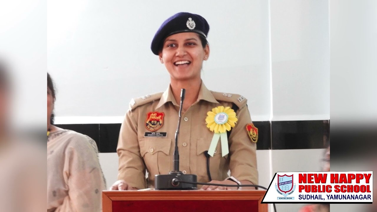 Motivational Seminar by IPS Srishti Gupta | ADLL. SP Yamunanagar at New Happy Public School, Sudhail