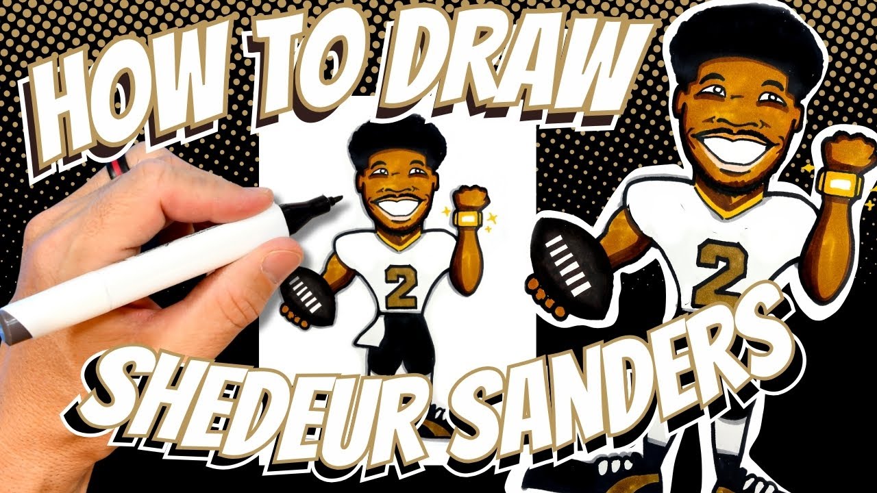 How to Draw Shedeur Sanders for Kids - University of Colorado Buffaloes College Football Player