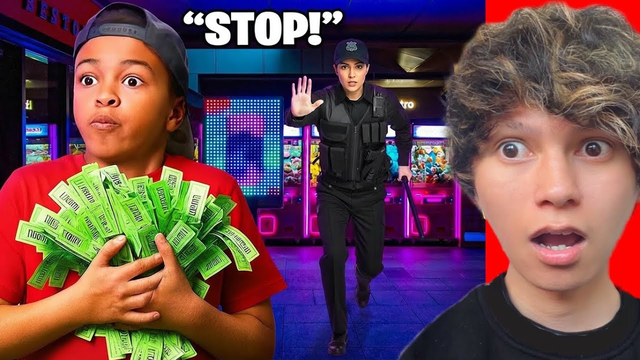 KID STEALS TICKETS AT ARCADE!