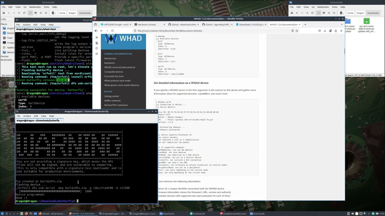 DragonOS Noble Wireless Hacking Devices Protocol client (Nordic nRF52840 Dongle) part 1