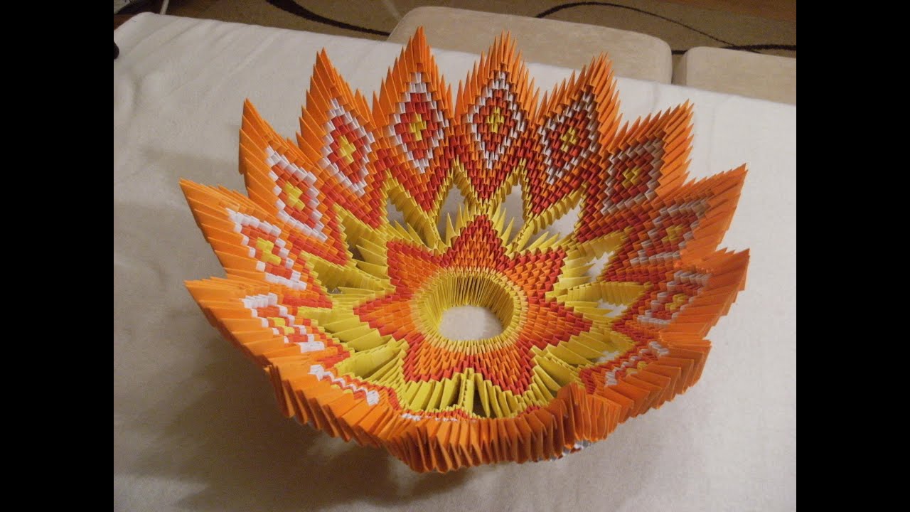 3D origami  - BOWL for fruits - misa na owoce - how to make instruction